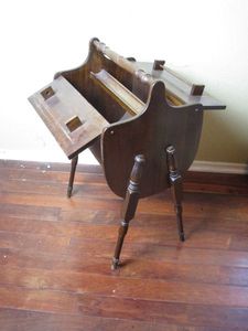 lot 96 image: ANTIQUE SEWING CABINET