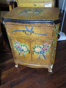 lot 105 image: HAND PAINTED SIDE CABINET