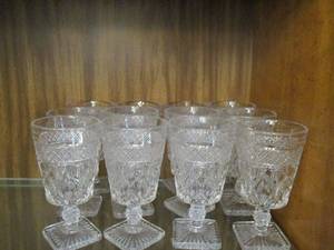 lot 161 image: CRYSTAL STEMWARE WITH SQUARE BASE