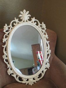 lot 108 image: UNIQUE WHITE WALL MIRROR