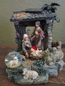 lot 114 image: CERAMIC NATIVITY SCENE , BATTERY OPERATED PLAYS&nbsp NARRATIVE STORY