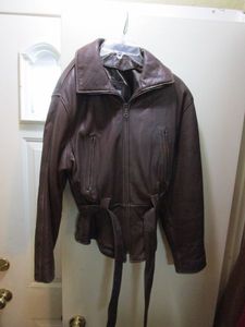 lot 214 image: MARCIA BROWN LEATHER JACKET SIZE SMALL