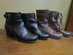lot 265 image: CROFT &amp BARROW BLACK BOOTS SIZE 8W &amp AFIONN BROWN BOOTS SIZE 8M