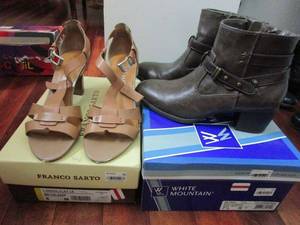lot 291 image: WHITE MOUNTAIN TAUPE BOOTS SIZE 7.5&nbsp &amp FRANCO SARTO HEELS SIZE 8&nbsp