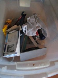 lot 434 image: MISC. TOOLS, PAINTING SUPPLIES, HARDWARE, ETC.