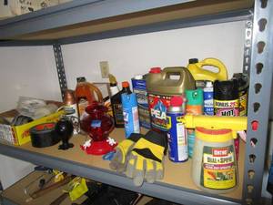 lot 429 image: CAR MAINTENEANCE SUPPLIES, WD40, HUMMING BIRD FEEDER, LYSOL&nbsp SPRAY, &amp MORE