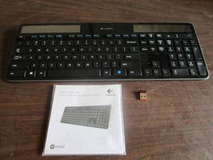 lot 386 image: LOGITECH WIRELESS SOLAR KEYBOARD K750 WUSB LOGITECH NANO RECEIVER &amp INSTRUCTIONS