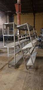 lot 10 image: Lot of 2 Long Stainless Steel Shelving Section