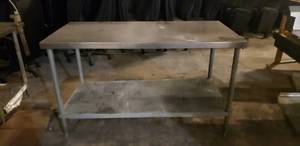 lot 19 image: Stainless Steel Prep Table w Shelf