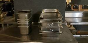 lot 25 image: Lot of Stainless Steel Inserts for Sandwich Prep Table