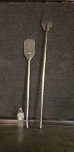 lot 30 image: Lot of 2 Long Stainless Steel Mixing Paddles