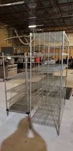 lot 48 image: Lot of 2 Metro Stainless Steel Shelving Racks