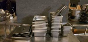 lot 51 image: Lot of Stainless Steel Inserts for Sandwich Prep Table