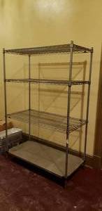 lot 115 image: Metro Stainless Steel Storage Rack w Solid Bottom Shelf