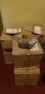 lot 129 image: Lot of 6 Cases of Wire Birds Nest Serving Baskets, 24 Per Case