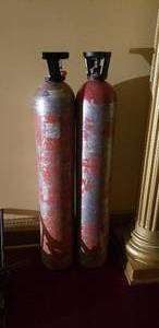 lot 195 image: Lot of 2 Full Size Carbon Dioxide Tanks