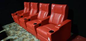 lot 279 image: Lot of 4 Electric Power Reclining w Power Footrest Media Lounge Chairs