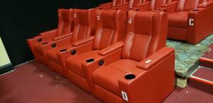 lot 293 image: Lot of 4 Electric Power Reclining w Power Footrest Media Lounge Chairs