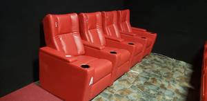 lot 301 image: Lot of 4 Electric Power Reclining w Power Footrest Media Lounge Chairs