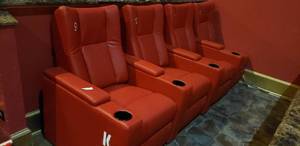 lot 331 image: Lot of 4 Electric Power Reclining w Power Footrest Media Lounge Chairs