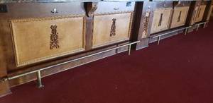 lot 212 image: Lot of 3 Brass Bar Foot Rests (Buyer To Remove)