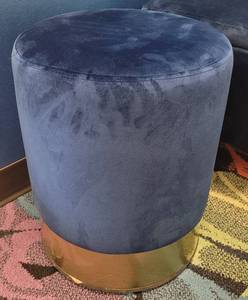 lot 13 image: ROUND OTTOMAN IN COLOR AS SHOWN. APPROX. 15 dia X 18 h.