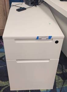 lot 27 image: WITH KEYS 2 DRAWER FILE CABINET WITH LOCK AS SHOWN. APPROX. 16 W x 31. 25 D x 23.5 H.