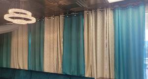 lot 93 image: LOT OF 10 CURTAIN PANELS AND RODS IN STYLE AND COLOR SHOWN. (SOLD 10 X THE MONEY)