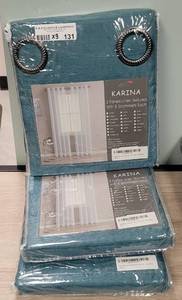 lot 131 image: LOT OF 3 UNUSED KARINA CURTAIN PANELS IN STYLE AND COLOR SHOWN. (SOLD 3 X THE MONEY)