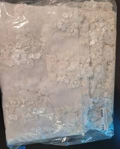 lot 118 image: LOT OF WEDDING DRESS FABRIC IN STYLE, DESIGN, AND COLOR(S) SHOWN.