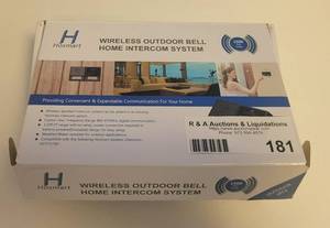 lot 181 image: HOSMART WIRELESS OUTDOOR BELL HOME INTERCOM SYSTEM IN BOX AS SHOWN.