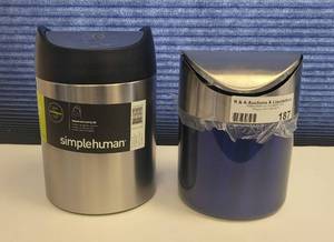 lot 187 image: LOT OF 2 COUNTERTOP TRASHCANS AS SHOWN.
