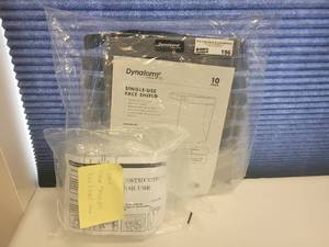 lot 196 image: DYNATOMY FACE SHIELDS AS SHOWN.