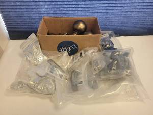 lot 198 image: ASSORTED DOORKNOBS  HARDWARE AS SHOWN.