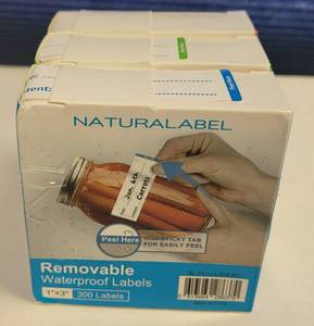 lot 234 image: LOT OF REMOVABLE WATERPROOF LABELS AS SHOWN.