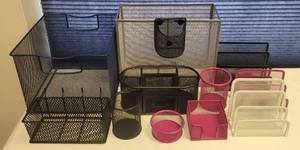 lot 256 image: MESH OFFICE ORGANIZERS AS SHOWN