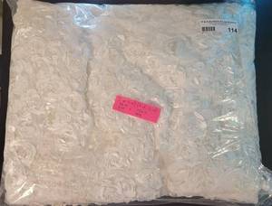 lot 114 image: LOT OF WEDDING DRESS FABRIC IN STYLE, DESIGN, AND COLOR(S) SHOWN.