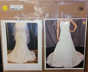 lot 375 image: LOT OF 11 WEDDING DRESS IN DESIGN AND COLOR AS SHOWN. (SOLD 11 X THE MONEY)