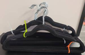 lot 434 image: LOT OF VELVET HANGERS IN COLOR AS SHOWN.