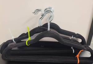 lot 435 image: LOT OF VELVET HANGERS IN COLOR AS SHOWN.