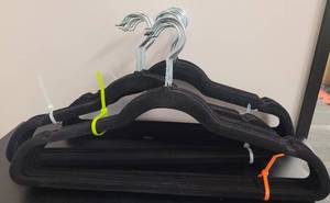 lot 436 image: LOT OF VELVET HANGERS IN COLOR AS SHOWN.