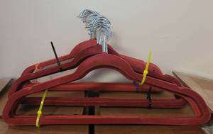 lot 460 image: LOT OF VELVET HANGERS IN COLOR AS SHOWN.