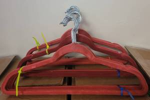 lot 461 image: LOT OF VELVET HANGERS IN COLOR AS SHOWN.