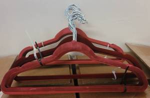 lot 466 image: LOT OF VELVET HANGERS IN COLOR AS SHOWN.