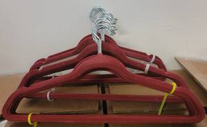 lot 467 image: LOT OF VELVET HANGERS IN COLOR AS SHOWN.