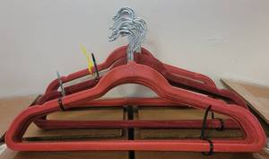 lot 469 image: LOT OF VELVET HANGERS IN COLOR AS SHOWN.