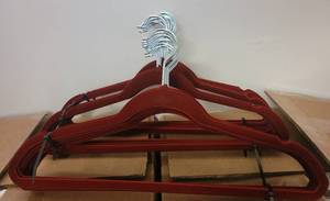 lot 481 image: LOT OF VELVET HANGERS IN COLOR AS SHOWN.