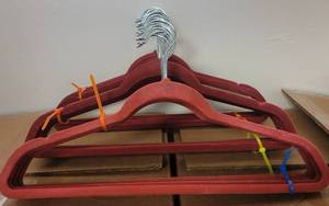 lot 482 image: LOT OF VELVET HANGERS IN COLOR AS SHOWN.