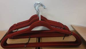 lot 484 image: LOT OF VELVET HANGERS IN COLOR AS SHOWN.