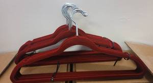 lot 490 image: LOT OF VELVET HANGERS IN COLOR AS SHOWN.